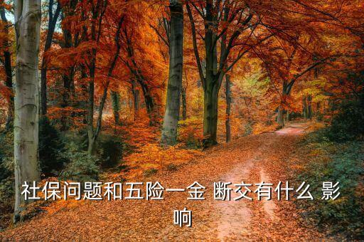 社保问题和五险一金 断交有什么 影响