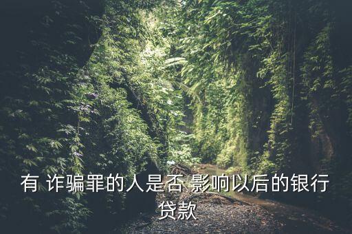 有 诈骗罪的人是否 影响以后的银行 贷款