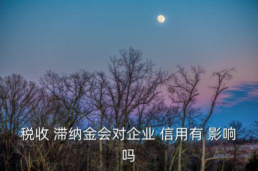 税收 滞纳金会对企业 信用有 影响吗