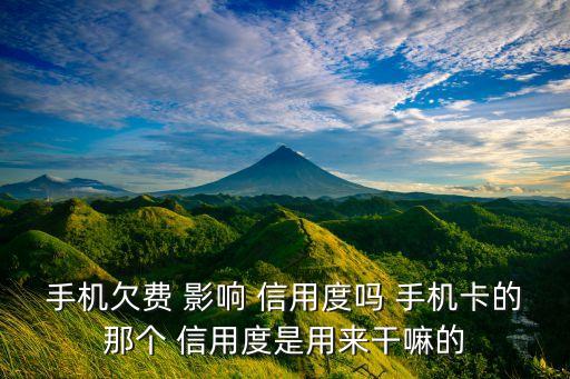 手机欠费 影响 信用度吗 手机卡的那个 信用度是用来干嘛的