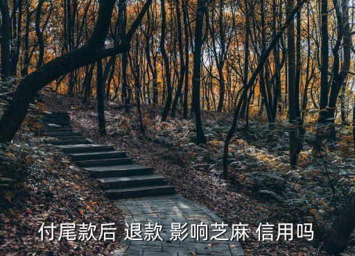 付尾款后 退款 影响芝麻 信用吗