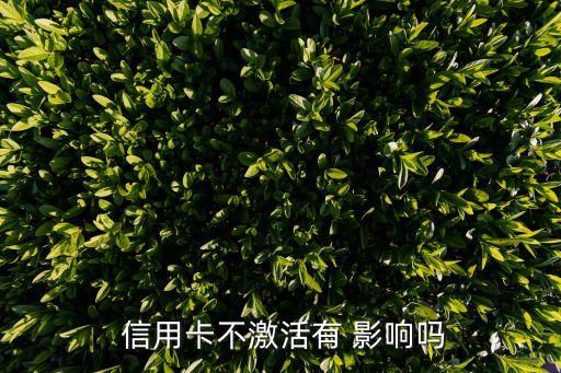  信用卡不激活有 影响吗