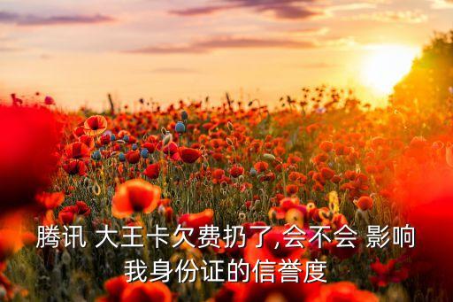 腾讯 大王卡欠费扔了,会不会 影响我身份证的信誉度