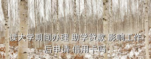 信用卡影响助学贷,助学贷款申请条件:征信良好符合要求