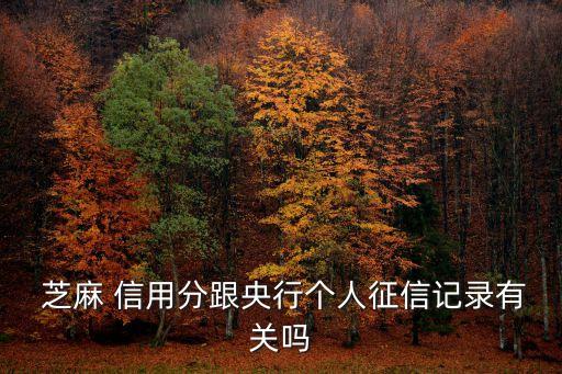  芝麻 信用分跟央行个人征信记录有关吗