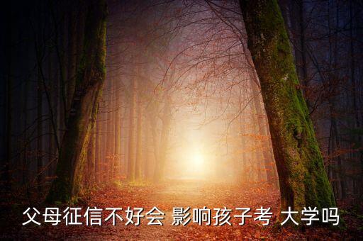 父母征信不好会 影响孩子考 大学吗