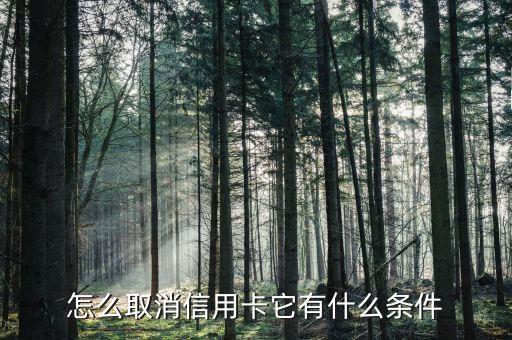 怎么取消信用卡它有什么条件