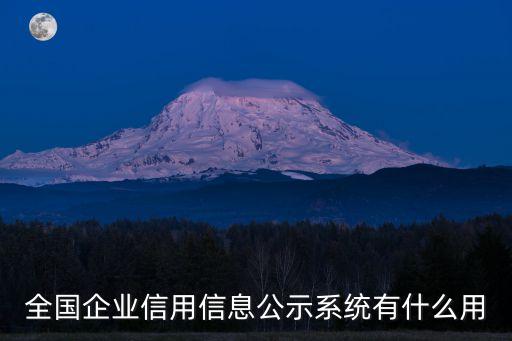 全国企业信用信息公示系统有什么用