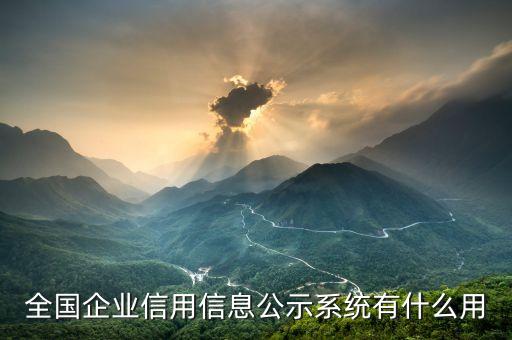 全国企业信用信息公示系统有什么用