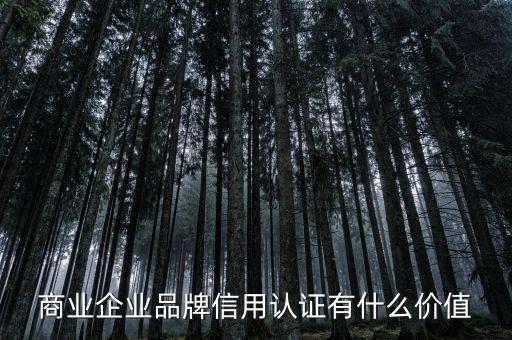 商业企业品牌信用认证有什么价值