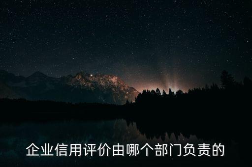 企业信用评价由哪个部门负责的