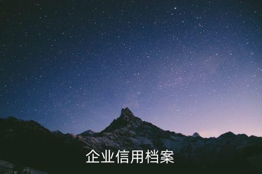 企业信用档案
