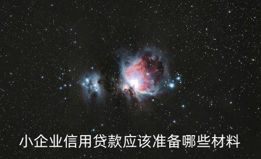 小企业信用贷款应该准备哪些材料