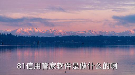 81信用管家软件是做什么的啊