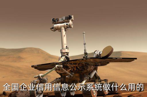 全国企业信用信息公示系统做什么用的