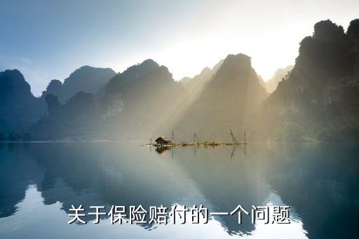关于保险赔付的一个问题