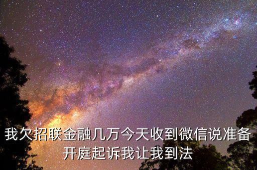 我欠招联金融几万今天收到微信说准备开庭起诉我让我到法