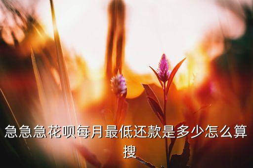 急急急花呗每月最低还款是多少怎么算  搜
