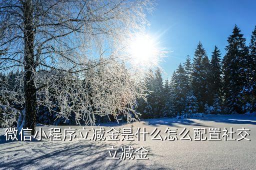 微信小程序立减金是什么怎么配置社交立减金