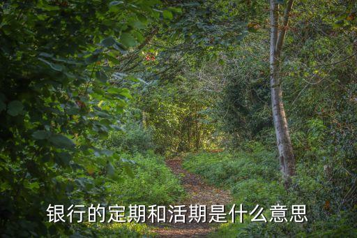 银行的定期和活期是什么意思