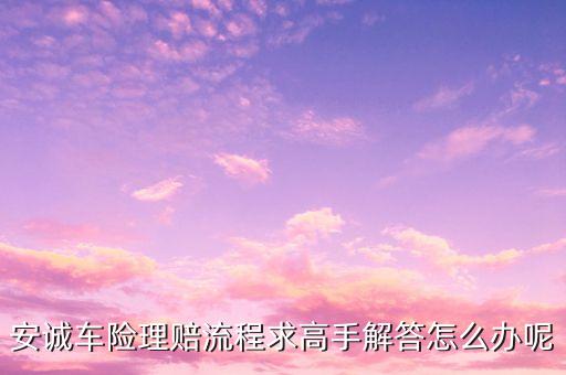 安诚车险理赔流程求高手解答怎么办呢