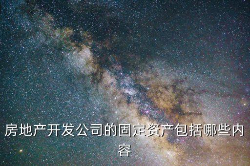 房地产开发公司的固定资产包括哪些内容