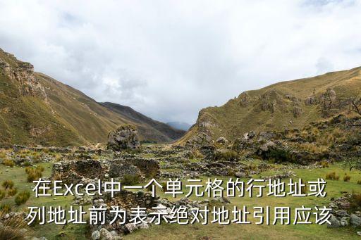 在Excel中一个单元格的行地址或列地址前为表示绝对地址引用应该
