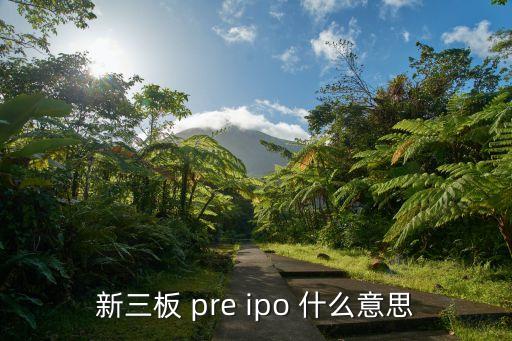 新三板 pre ipo 什么意思