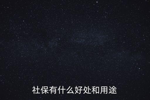 社保有什么好处和用途