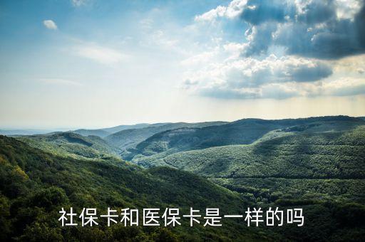 社保卡和医保卡是一样的吗