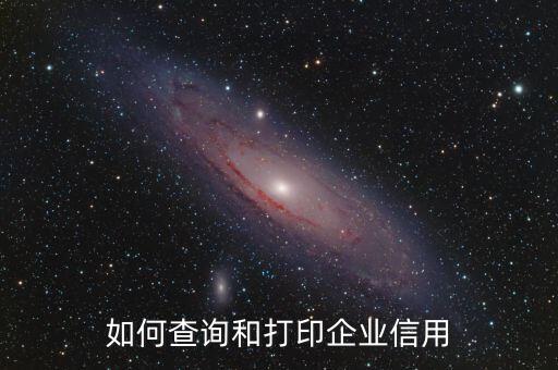 如何查询和打印企业信用