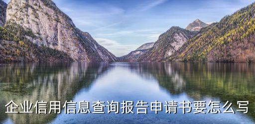 企业信用信息查询报告申请书要怎么写