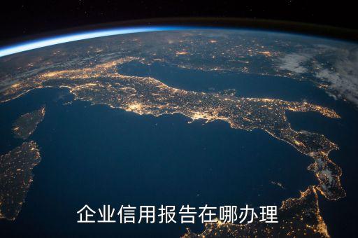 企业信用报告在哪办理