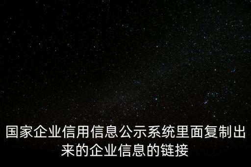 国家企业信用信息公示系统里面复制出来的企业信息的链接