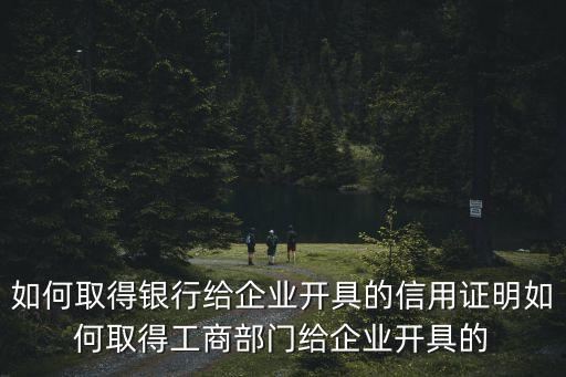 企业信用证明材料哪里开，企业信用证明在哪里开