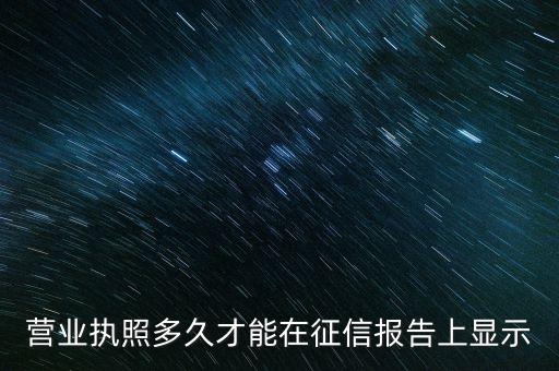 营业执照多久才能在征信报告上显示
