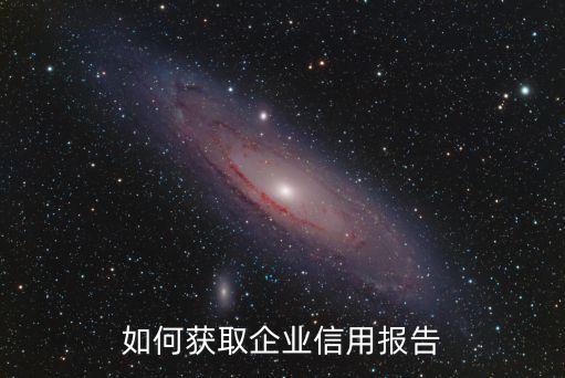 如何获取企业信用报告
