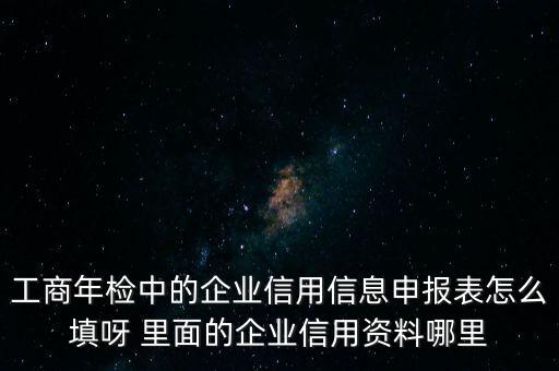 工商年检中的企业信用信息申报表怎么填呀 里面的企业信用资料哪里