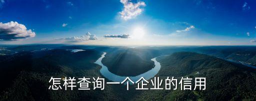 怎样查询一个企业的信用