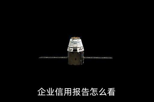 企业信用报告怎么看