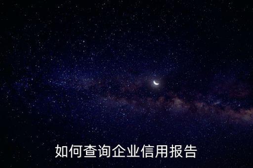 如何查询企业信用报告
