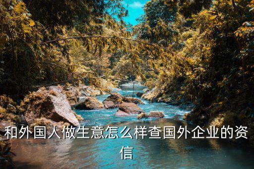 和外国人做生意怎么样查国外企业的资信