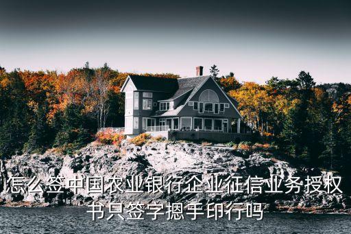 企业信用承诺书在哪里签，怎么签中国农业银行企业征信业务授权书只签字摁手印行吗