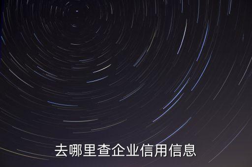 去哪里查企业信用信息