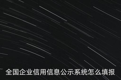 全国企业信用信息公示系统怎么填报