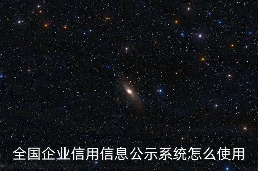 全国企业信用信息公示系统怎么使用