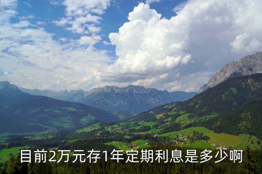 目前2万元存1年定期利息是多少啊