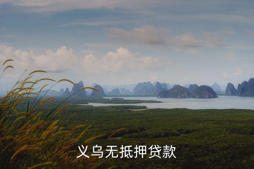 义乌无抵押贷款