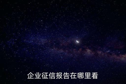企业征信报告在哪里看