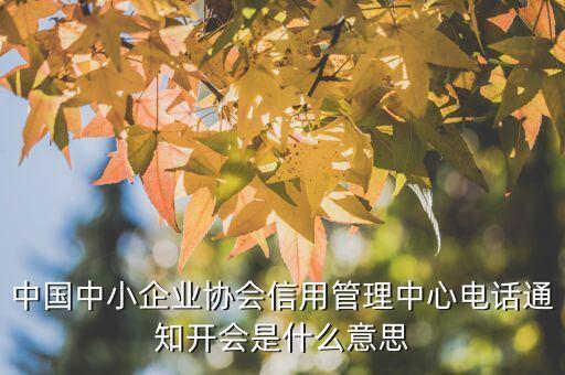 中国中小企业协会信用管理中心电话通知开会是什么意思